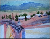 watercolor desert landscape